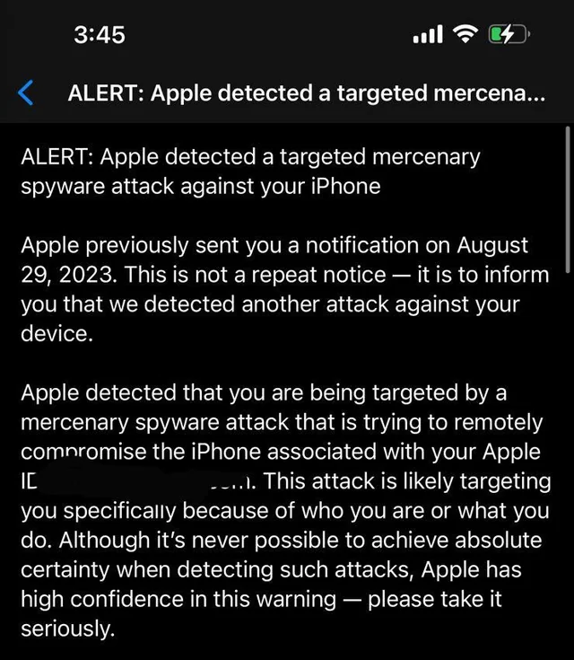 apple uyari bildirimi